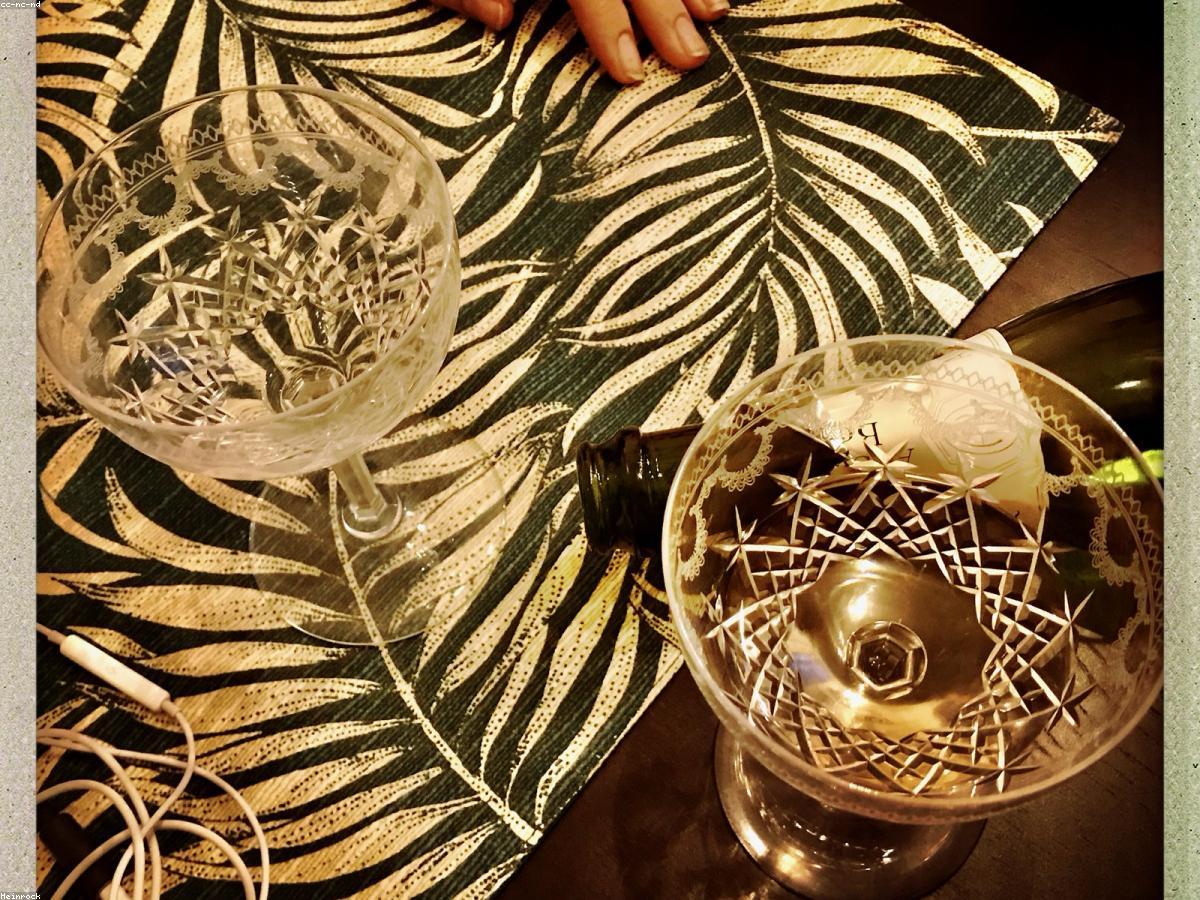 Champagne bottle in premium setting