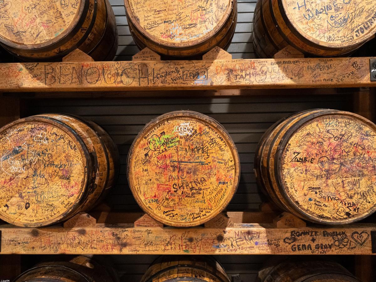 Premium spirits bottles on shelf